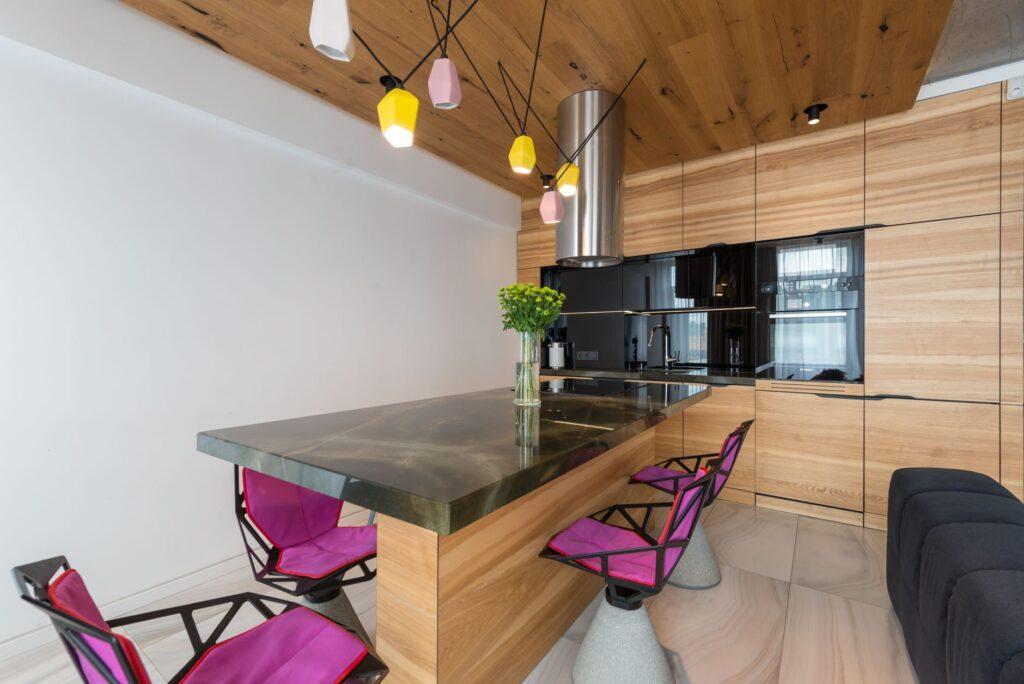 modern modular kitchen Bangalore apartment wood cabinets
